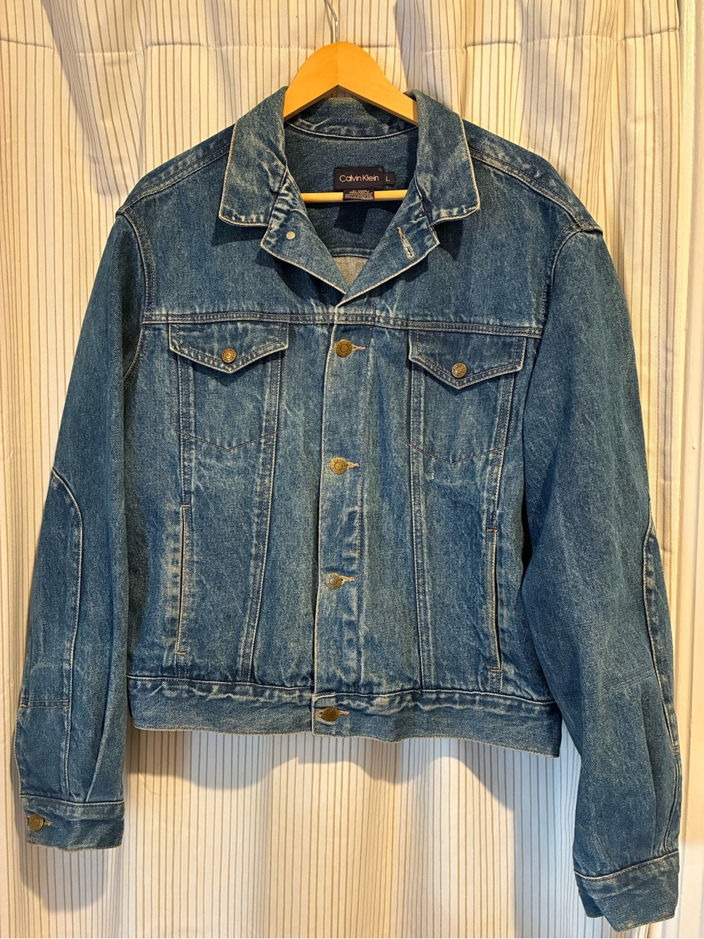 Vintage 90s Calvin Klein Denim Trucker Jacket Mens Large